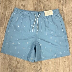 Hollister Light Blue Patterned Swim Trunks